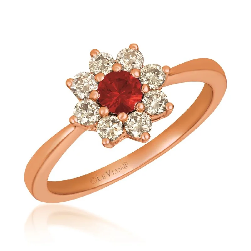 eternity rings for couples -Le Vian Creme Brulee Ring featuring Passion Ruby and Nude Diamonds in 14K Strawberry Gold