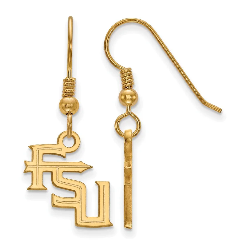 simple stud earrings for women -14k Gold Plated Silver Florida State Univ. SM 'FSU' Dangle Earrings