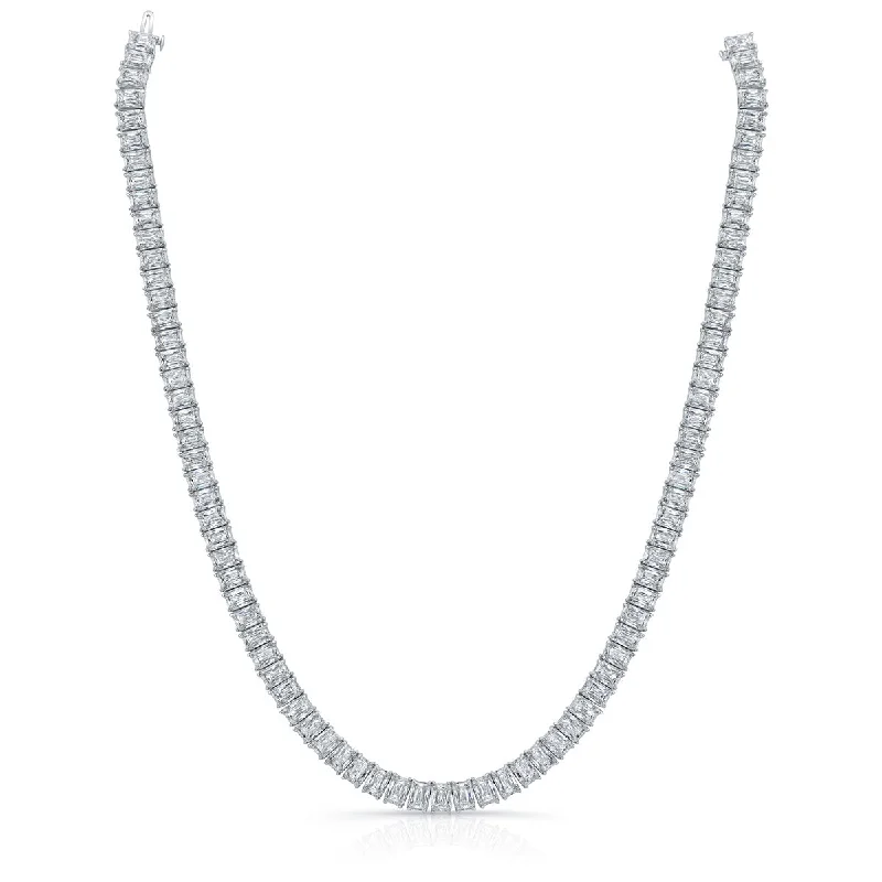 crystal necklaces for women -64.20 Carat Round Cornered Diamond Necklace