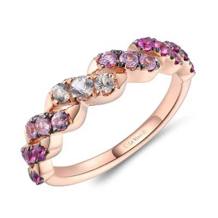 gold rings for women -Le Vian Ring featuring Pink Sapphire Ombré in 14K Strawberry Gold