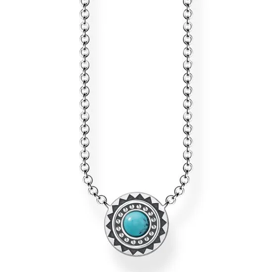 elegant pearl necklaces for brides -Thomas Sabo Necklace Ethnic Turquoise KE1672-878-17-L45V