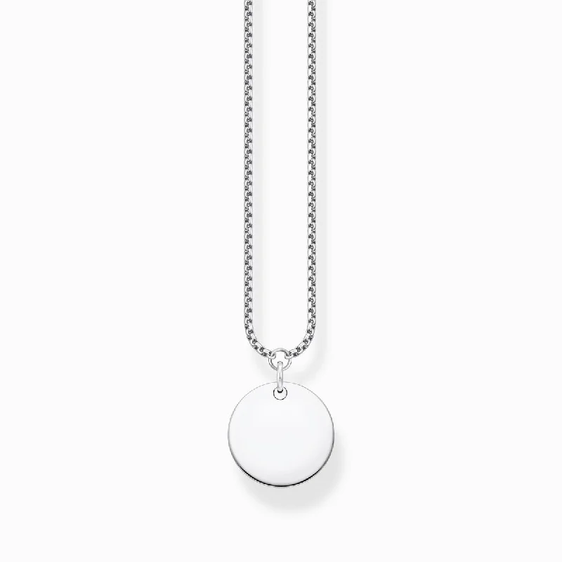 rose gold necklaces for women -Thomas Sabo Sterling Silver Love Bridge Necklace with disc silver LBKE0002-001-12-L45V