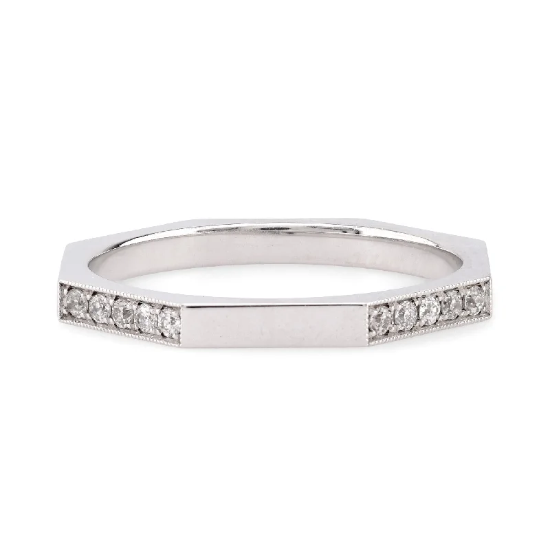 eternity wedding rings -Modern Diamond 18K White Gold Eternity Ring