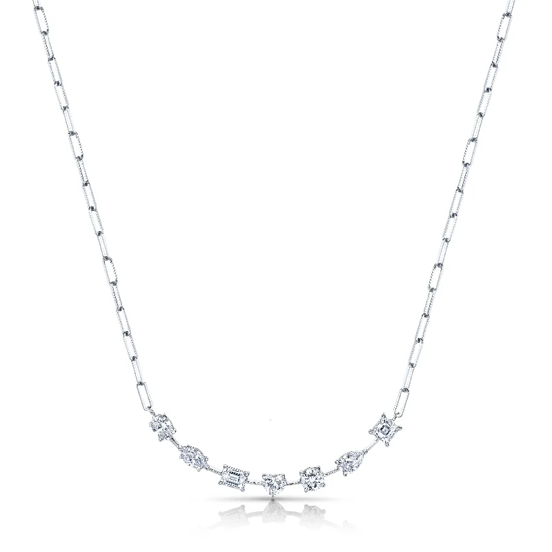 romantic necklaces for women -Mix Shape Floating Diamond Necklace