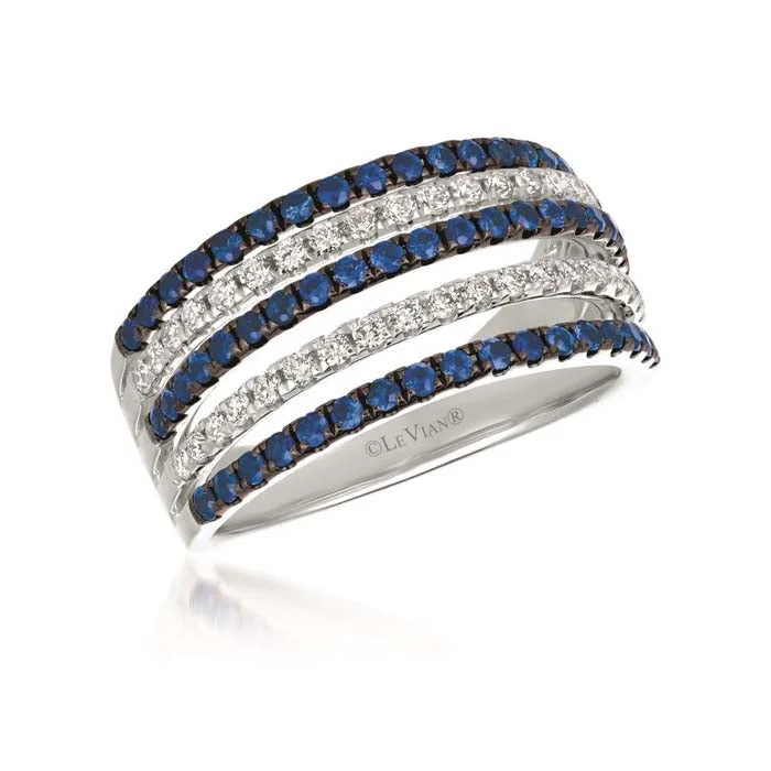 fashion rings for women -Le Vian Ring featuring Blueberry Sapphires and Vanilla Diamonds in 14K Vanilla Gold