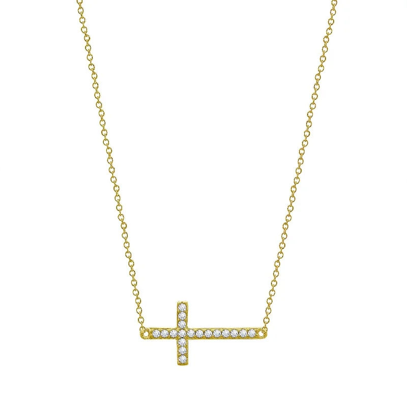 modern necklaces for women -Horizontal Cross Necklace