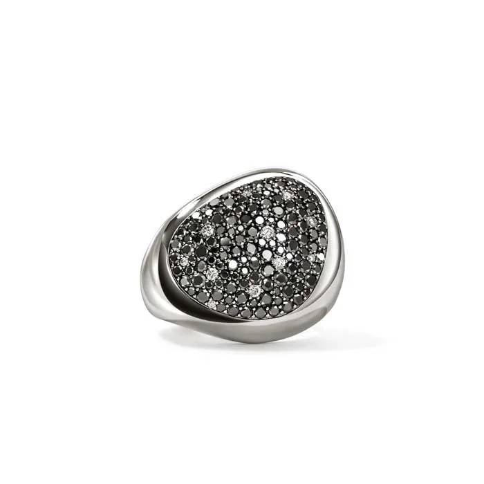 gemstone engagement rings for women -John Hardy Black Sand Pebble Ring in Sterling Silver