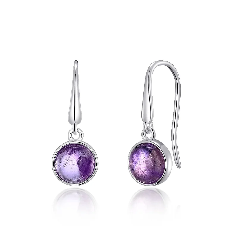 trendy drop earrings for women -Amethyst Drop Earrings