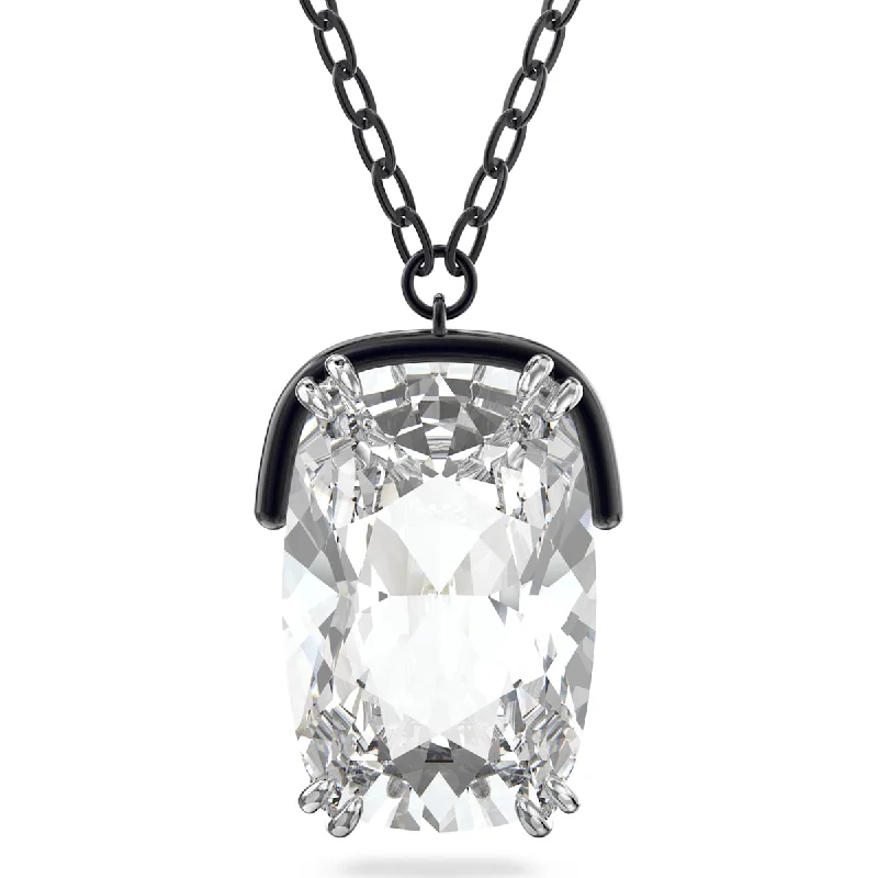 double chain necklaces for women -Swarovski Harmonia pendant, Oversized crystal, White, Mixed metal finish 5600042