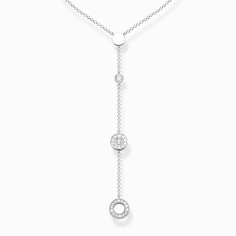 gold necklaces for women -Thomas Sabo Necklace Circles With White Stones Silver KE1879-051-14