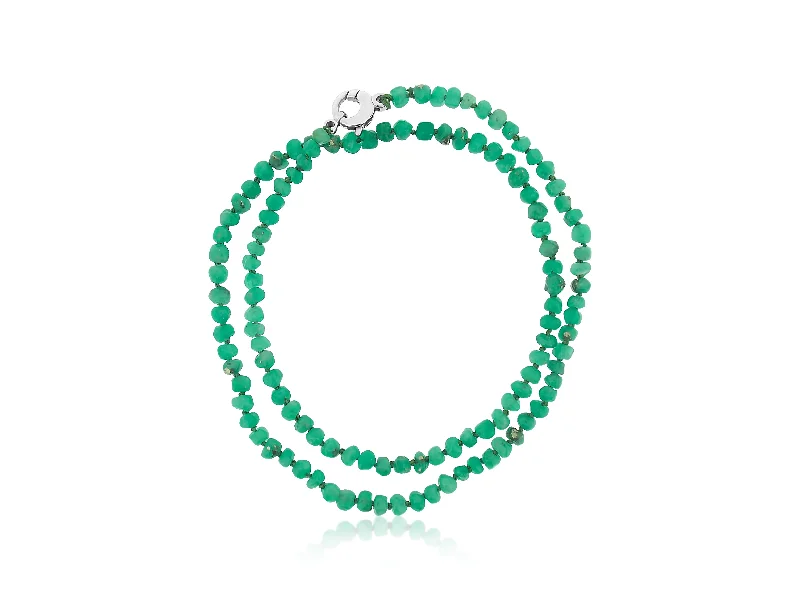 modern gemstone necklaces for women -Emerald Nugget Necklace