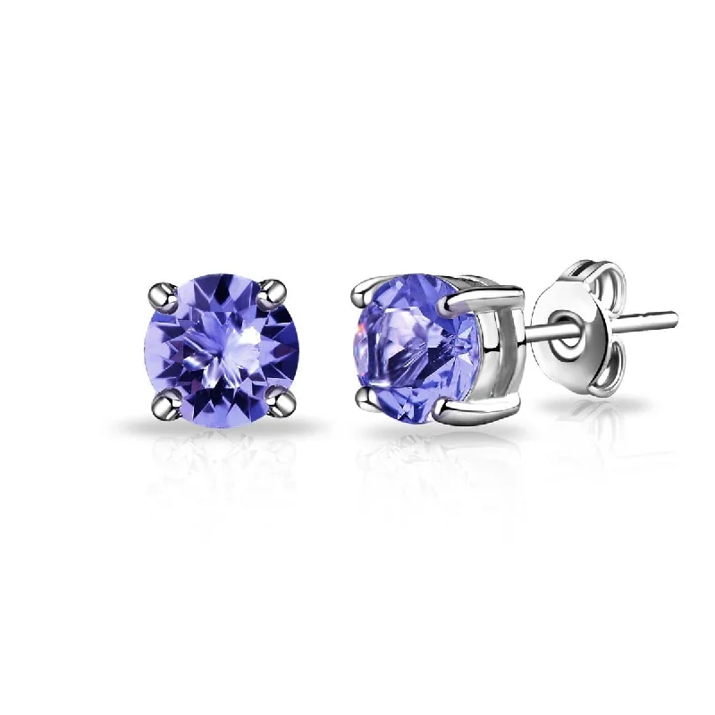 evening earrings for women -Light Purple Stud Earrings Created with Zircondia® Crystals