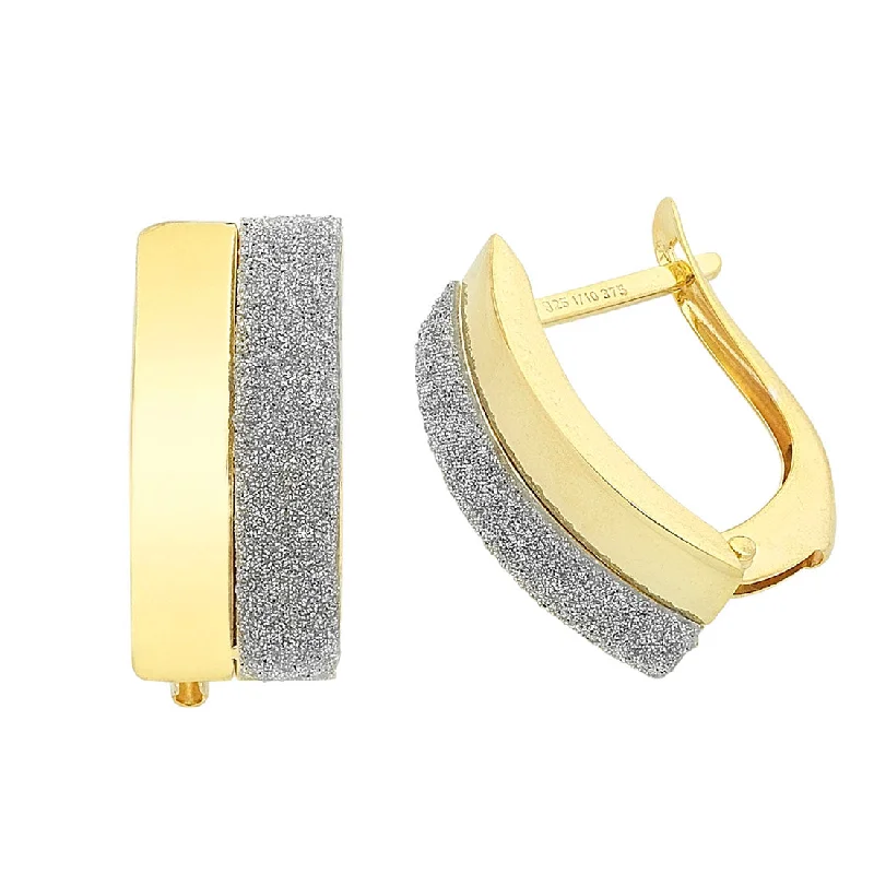 evening drop earrings for women -9ct Yellow Gold Silver Infused Stardust Huggie Earrings