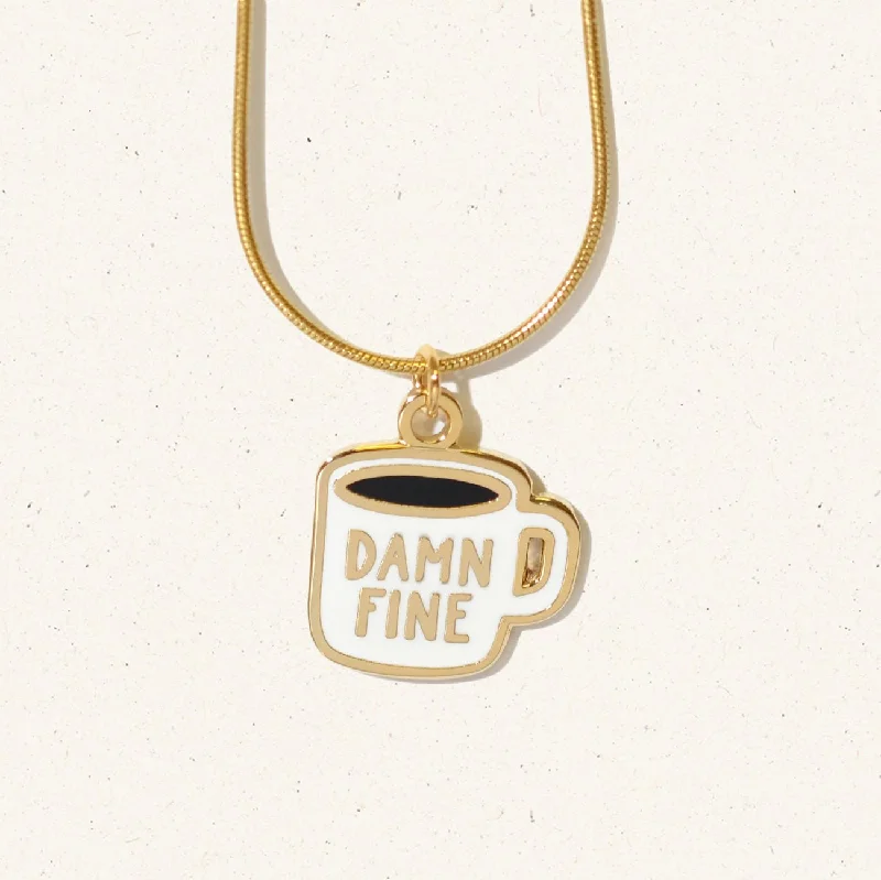 luxury necklaces for women -Twin Peaks damn fine coffee necklace