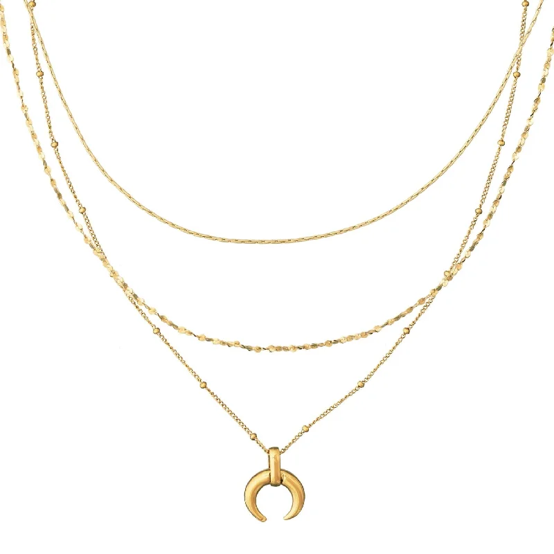 layered gold necklaces for women -DYAD NECKLACE STACK