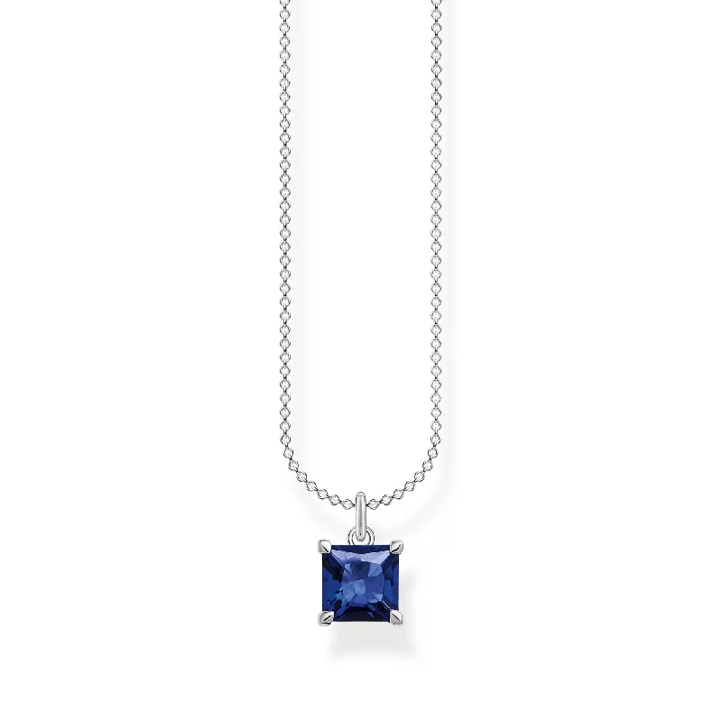 bridal necklaces for women -Thomas Sabo Necklace With Blue Stone Silver KE2156-699-32