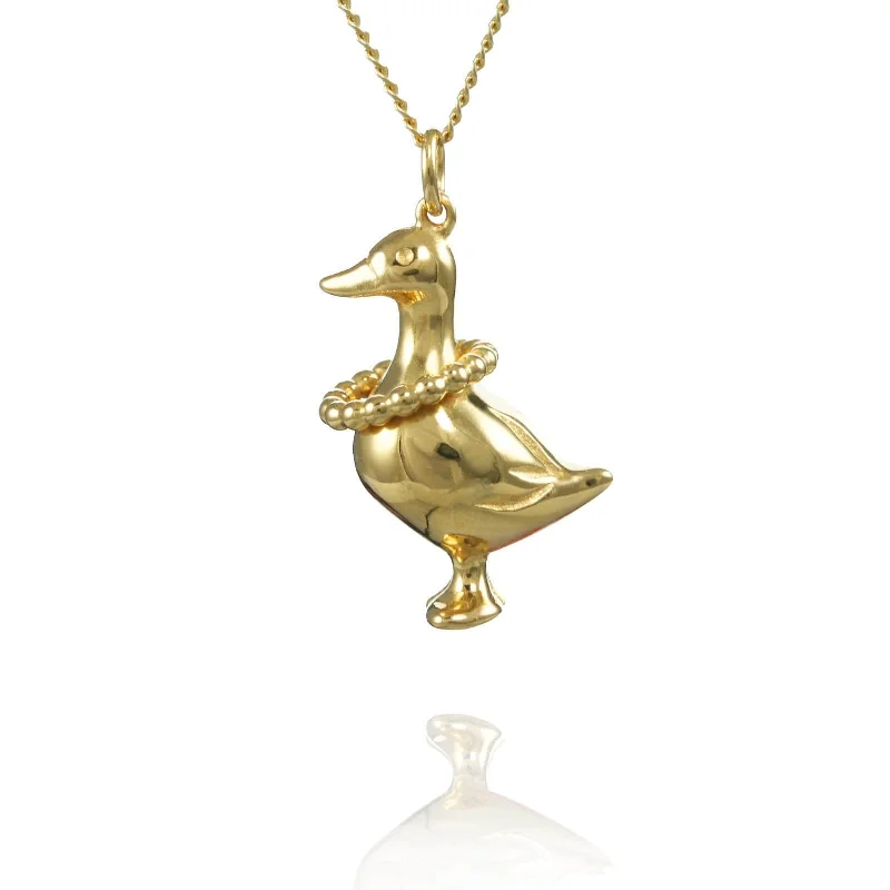 fashion gold necklaces for women -Goose Pendant Necklace