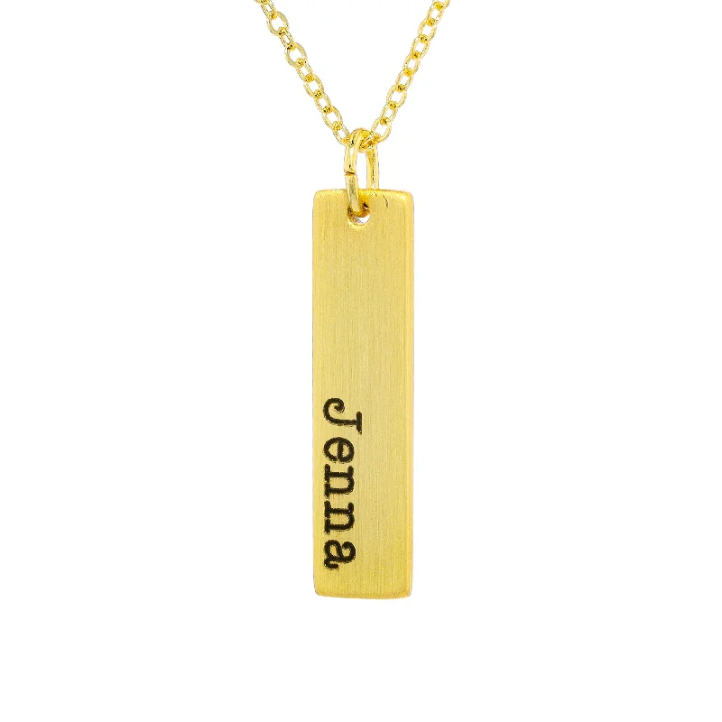 handmade necklaces for women -One Sided Vertical Bar Necklace