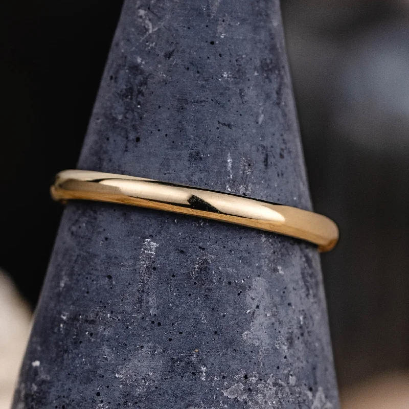 wedding bands for women -The Meridian | 2mm Women's Yellow Gold Stacking Ring