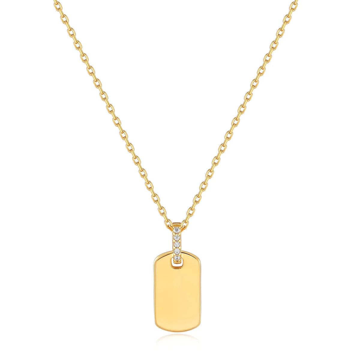 delicate diamond necklaces for women -Ania Haie Gold Glam Tag Pendant Necklace