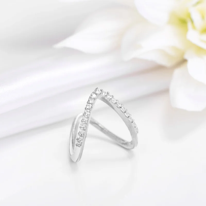 luxury rings for brides -Royal Elegance Rhodium Plated 925 Sterling Silver Women's Vanki Ring