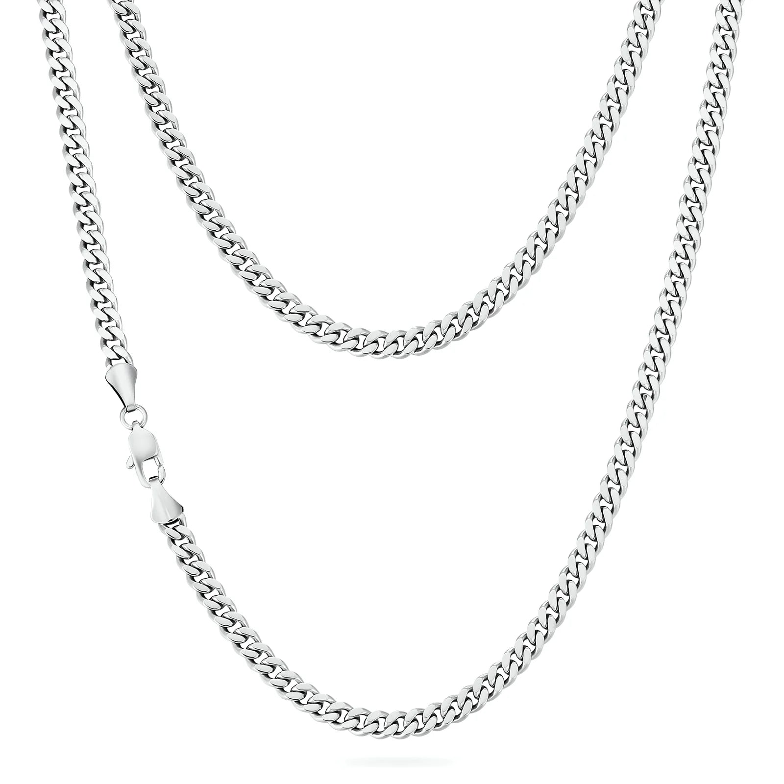 gemstone necklaces with gold chain -5mm Miami Cuban Link Chain in White Gold