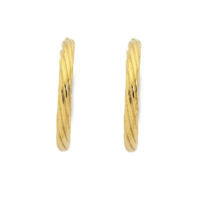 big hoop earrings for women -9ct Yellow Gold Silver Infused Hoop Earrings