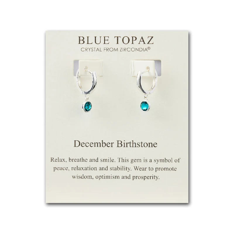 stylish pearl earrings for women -December Birthstone Hoop Earrings Created with Blue Topaz Zircondia® Crystals