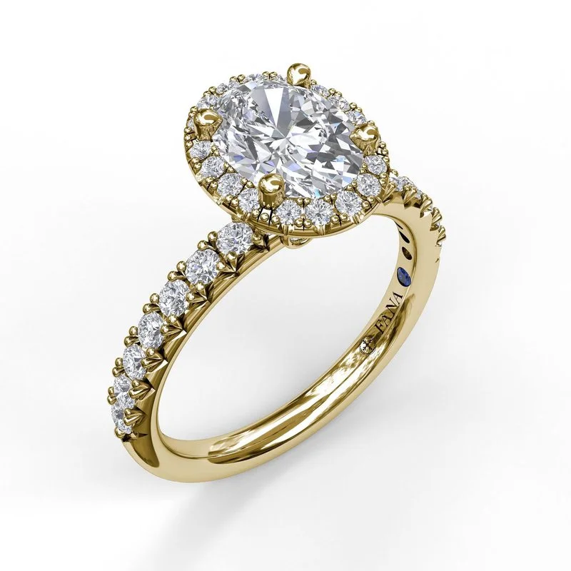 halo engagement rings -Diamond Semi Mount Ring