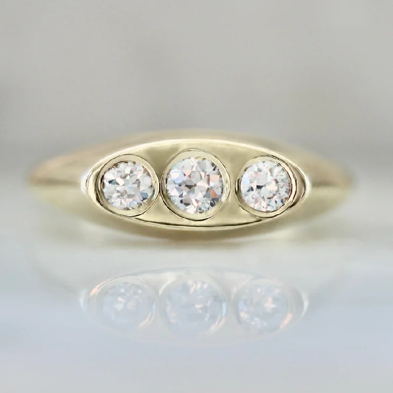 big statement rings -Tres Leches Old European Cut Diamond Bombe Ring