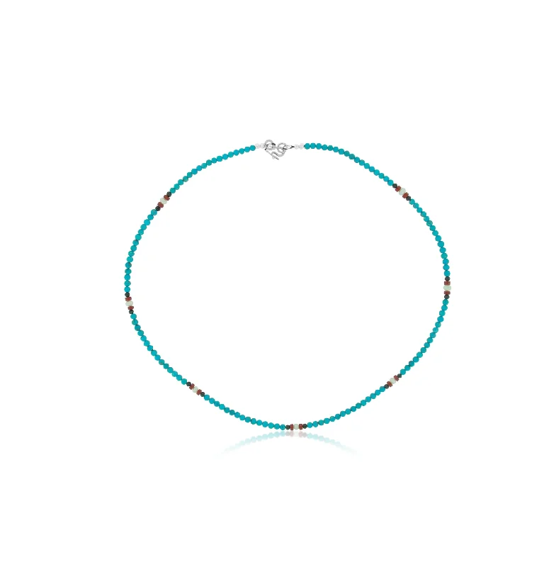 choker necklaces for women -Turquoise Coral Pearl Necklace