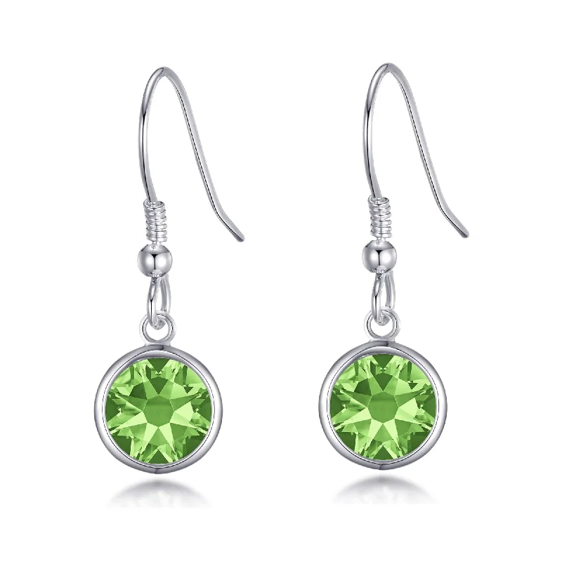 drop earrings for women -Light Green Crystal Drop Earrings Created Zircondia® Crystals