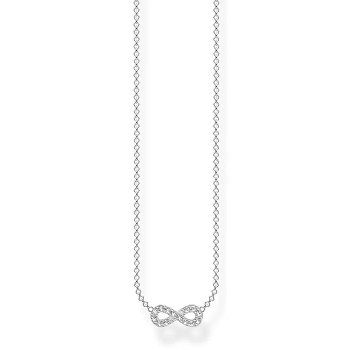 elegant pearl necklaces for brides -Thomas Sabo Silver Infinity Necklace with Zirconia KE2124-051-14-L45V