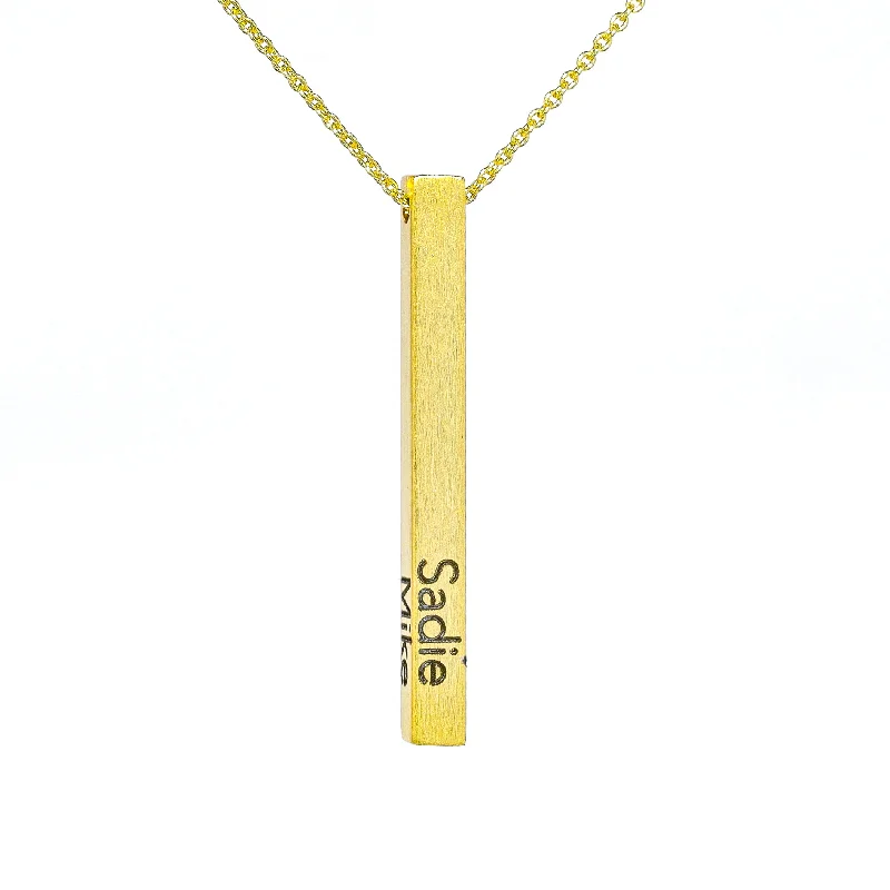 trendy necklaces for women -Personalized Vertical Bar Necklace