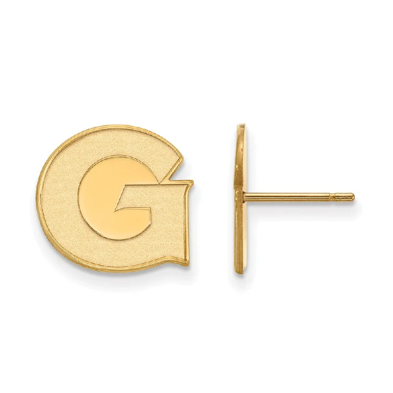 custom name earrings for women -14k Gold Plated Silver Georgetown University Small Post Earrings