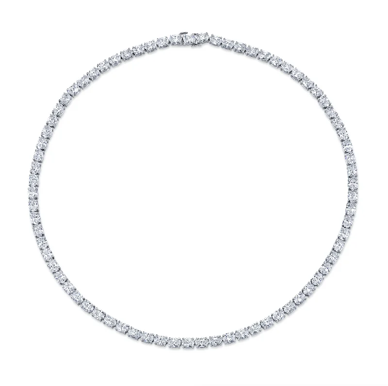 sterling silver necklaces for women -23.29 Carat East-West Diamond Set Necklace