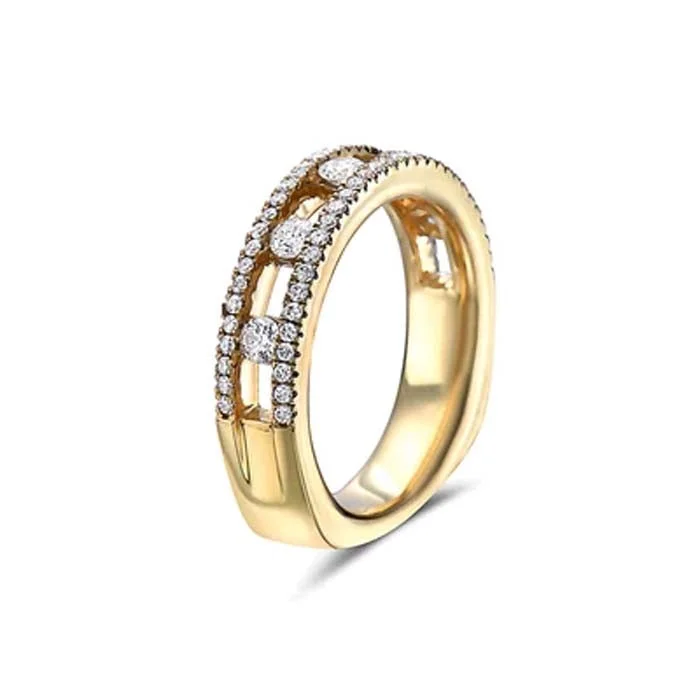 statement diamond rings -Charles Krypell Diamond Air Ring in 18K Yellow Gold