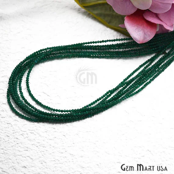 diamond necklaces for women -Green Onyx Bead Chain, Silver Plated Jewelry Making Necklace Chain