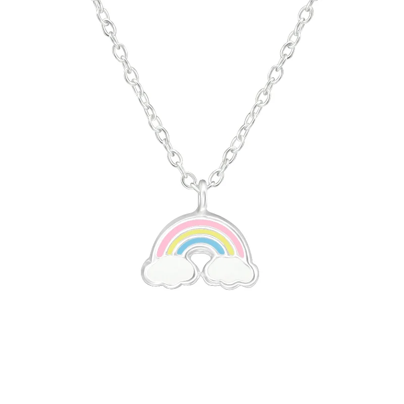 long pendant necklaces for women -Children’s Small Pastel Colour Rainbow Necklace.