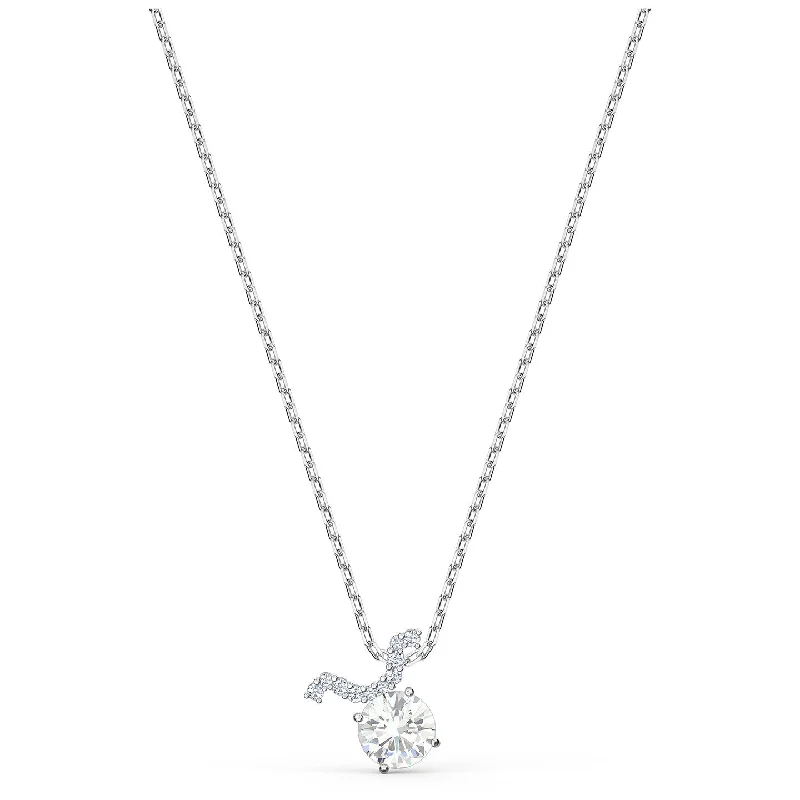 modern gemstone necklaces for women -Swarovski Zodiac II Pendant, Taurus, White, Mixed metal finish 5556905