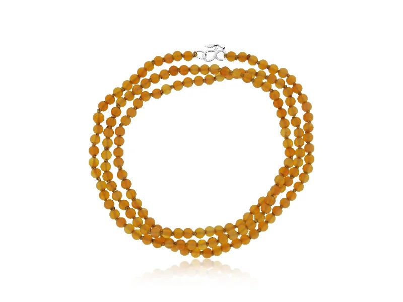 classic gold necklaces for women -Carnelian Long Necklace