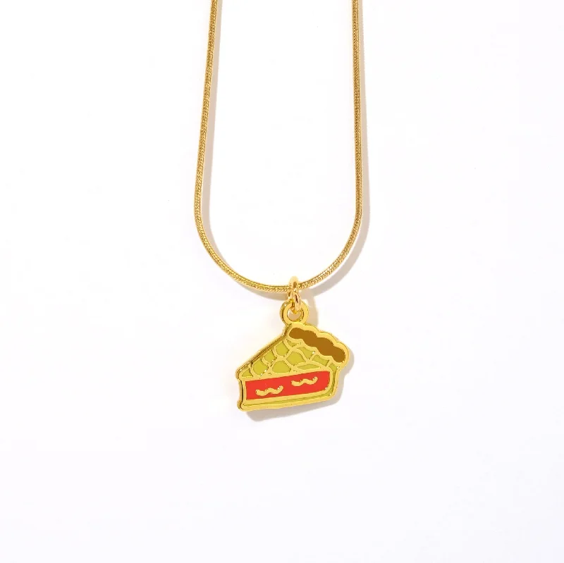 gold bar necklaces for women -Twin Peaks cherry pie necklace