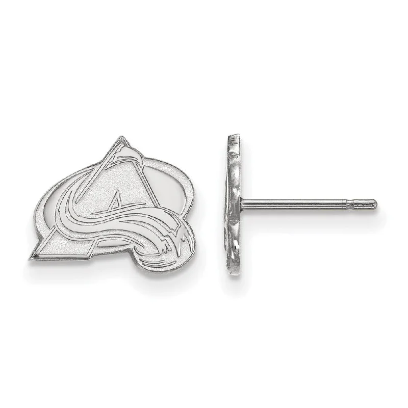 multi-strand earrings for women -10k White Gold NHL Colorado Avalanche XS Post Earrings