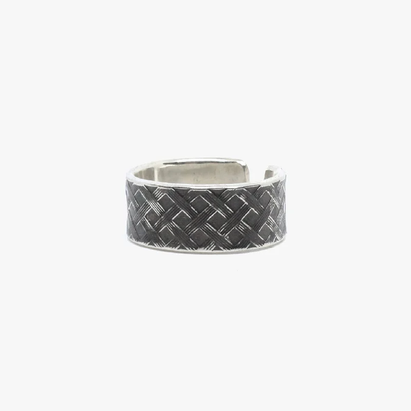 promise rings for her -Crosshatch Sterling Ring