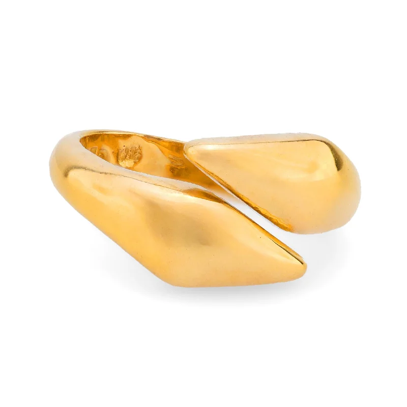 birthstone engagement rings -Ilias Lalaounis 18k yellow gold bypass ring