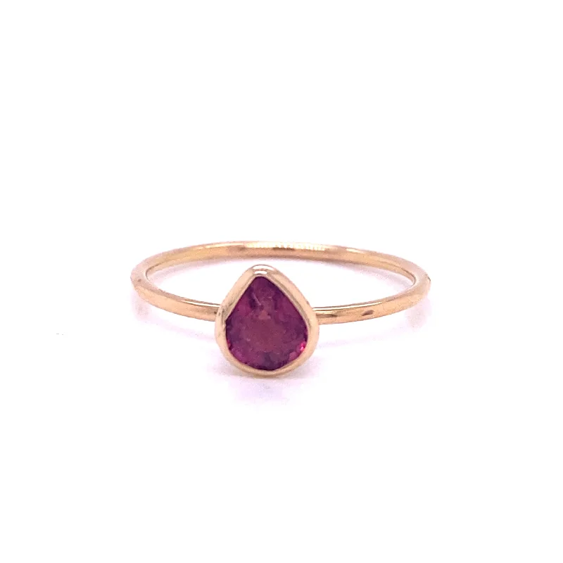 stackable rings for women -Ruby P/S Ring In 18K Yellow Gold