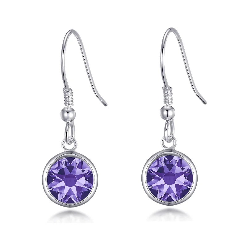 birthday gift earrings for women -Light Purple Crystal Drop Earrings Created with Zircondia® Crystals