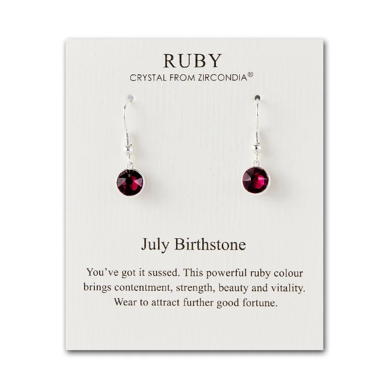 vintage drop earrings for women -July Birthstone Drop Earrings Created with Ruby Zircondia® Crystals