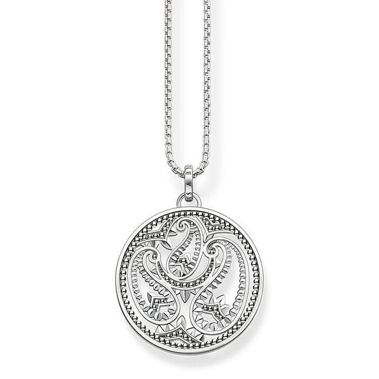 romantic necklaces for women -Thomas Sabo Sterling Silver Paisley Design Necklace KE1543-001-12-L45V