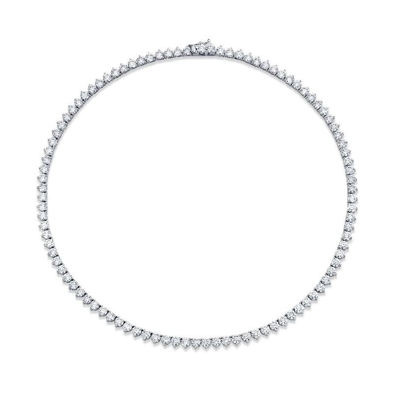 casual necklaces for women -24.22 Carat 18k White Gold 3-Prong  Diamond Necklace